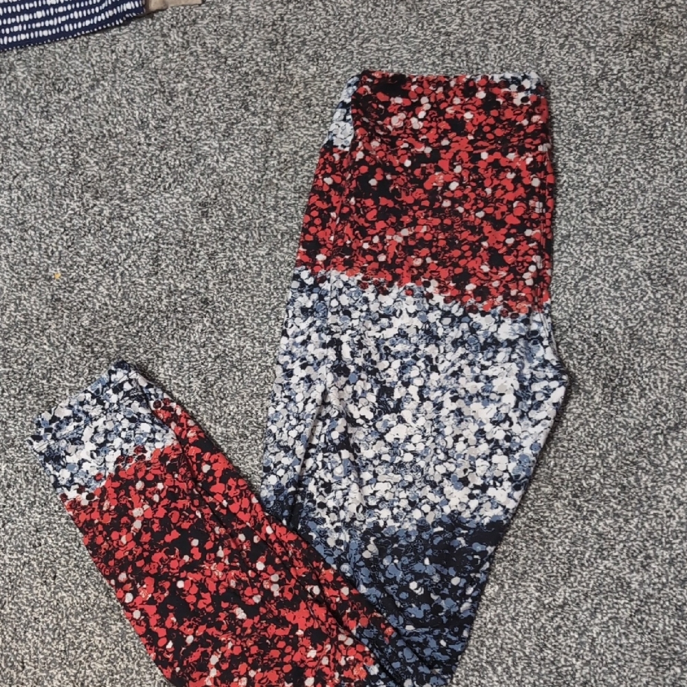 LuLaRoe Red White And Blue Leggings